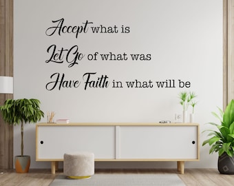 Inspirational Quote Vinyl Wall Decal: Accept What Is