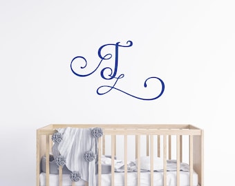 Custom Initial Vinyl Wall Decal: Fancy Letter Sticker