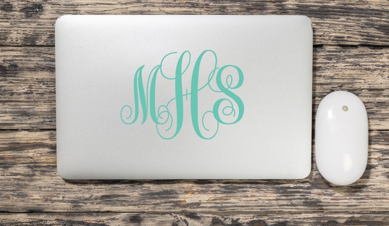 Personalized Monogram Vinyl Wall Decal: Three Initials, Custom Home ...