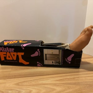 Vintage 1990 Gemmy Industries Mister Foot - The Fun Phoney Foot - IN BOX - Halloween Prop