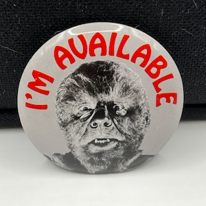 Vintage Topps Batty Buttons Universal Monsters Pin/Button - Wolfman
