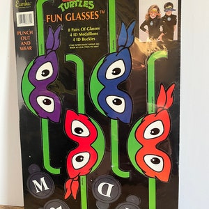 Vintage 1990s Teenage Mutant Ninja Turtles Turtle Glasses - SEALED