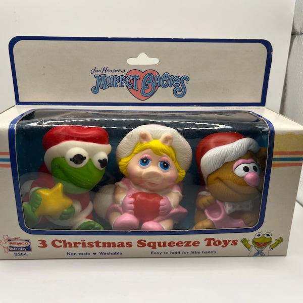 Vintage 1989 Remco Baby Muppets Christmas PVC Toys - BOXED