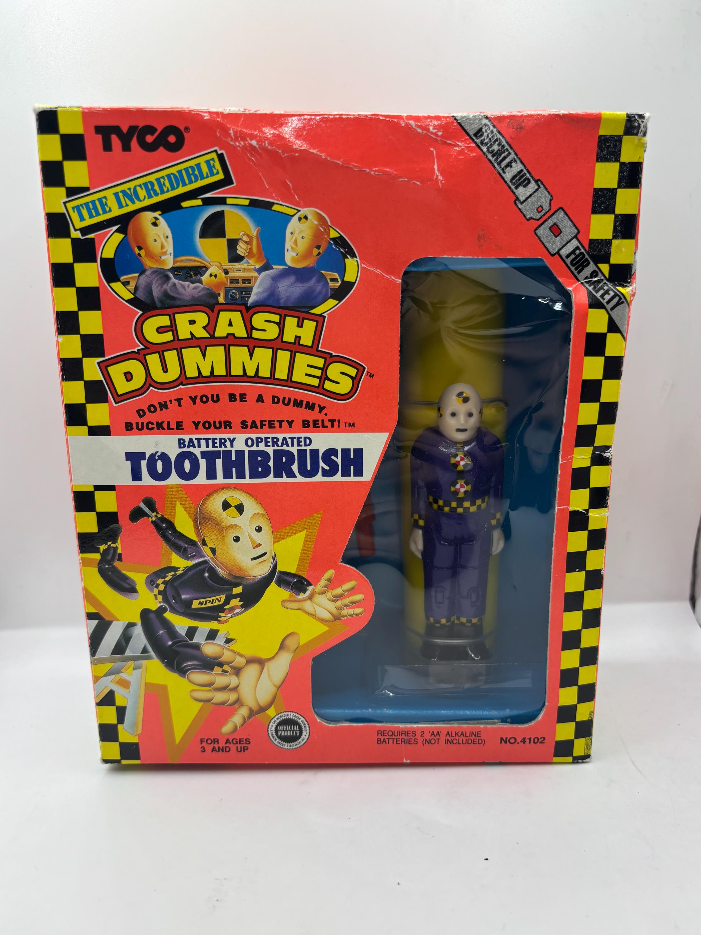 Vintage 1992 Tyco Crash Dummies Battery Operated Toothbrush - New