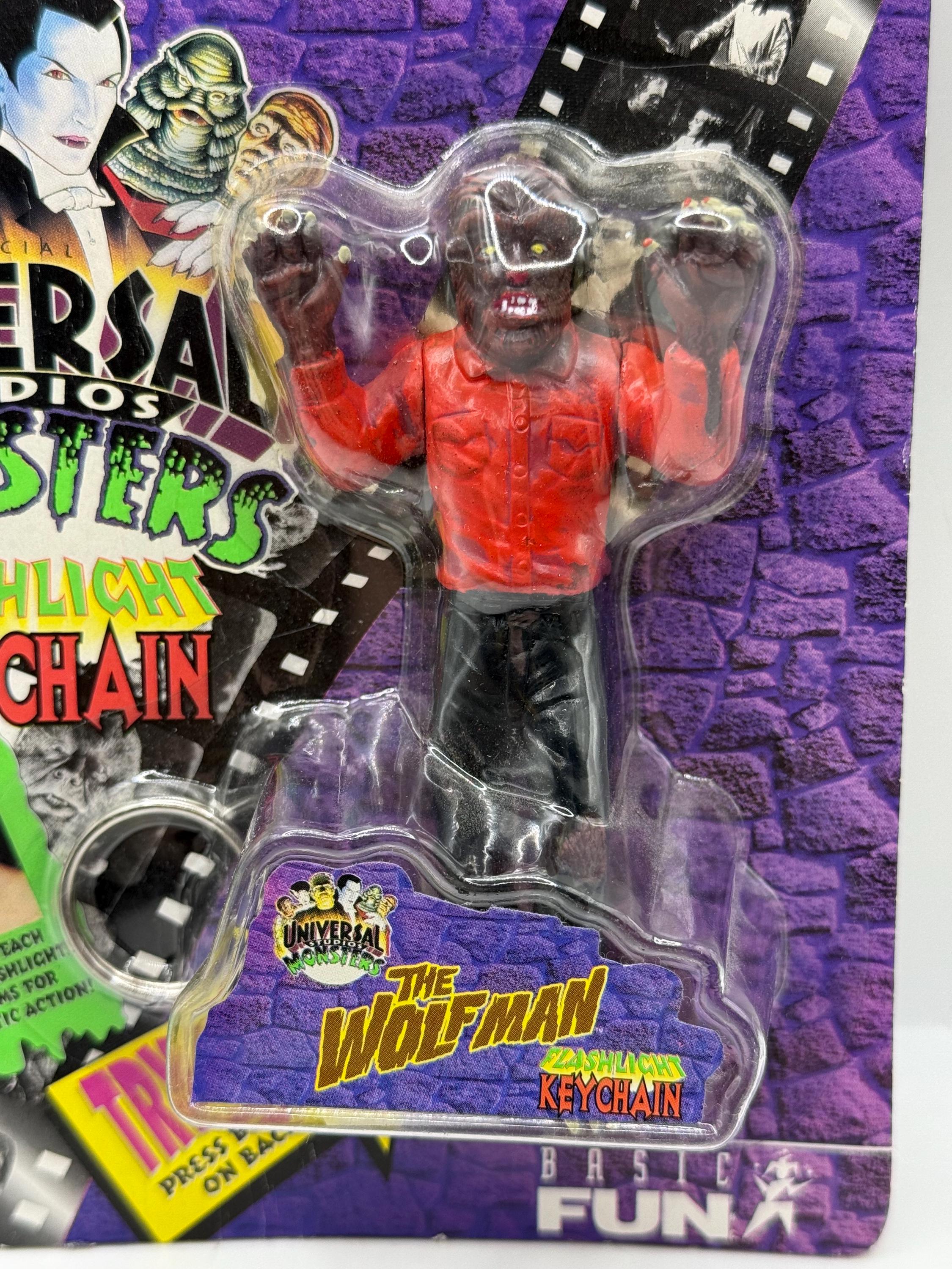 Vintage 90s Universal Monsters Flashlight Keychain - the Wolfman