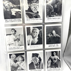 Vintage 1961 Spook Stories Serie 1 Universal Monsters - Set di 72 carte