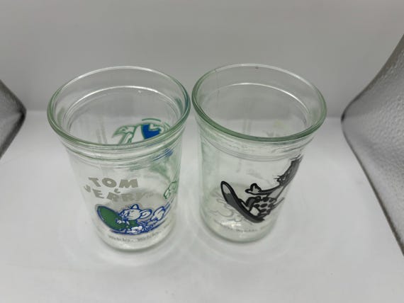 Vintage 1990 Welch's Tom & Jerry Glass Jelly Jars/glasses - Set of