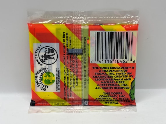 Vintage 1991 Toxic Crusaders Toxie Action Figure With Topps Card