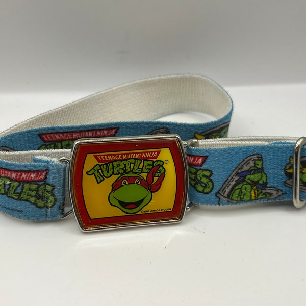 Vintage 1988 Teenage Mutant Ninja Turtles Fabric Belt - Youth size