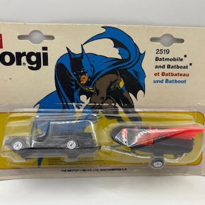 Vintage Corgi Junior Batmobile & Batboat - SEALED MINT on CARD - Corgi 2519