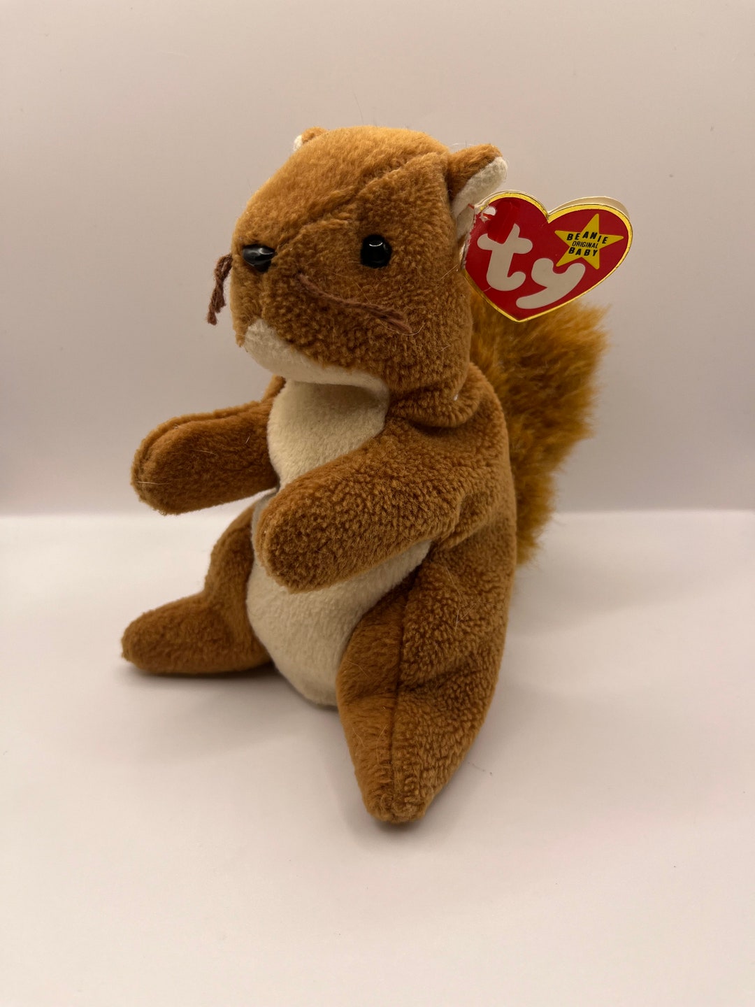 Vintage 1996 TY Beanie Baby nuts Rare Tag Variant With Errors & PVC