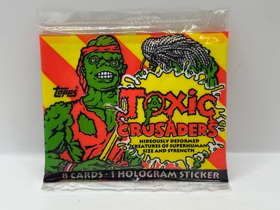 Vintage 1991 Toxic Crusaders Toxie Action Figure With Topps Card