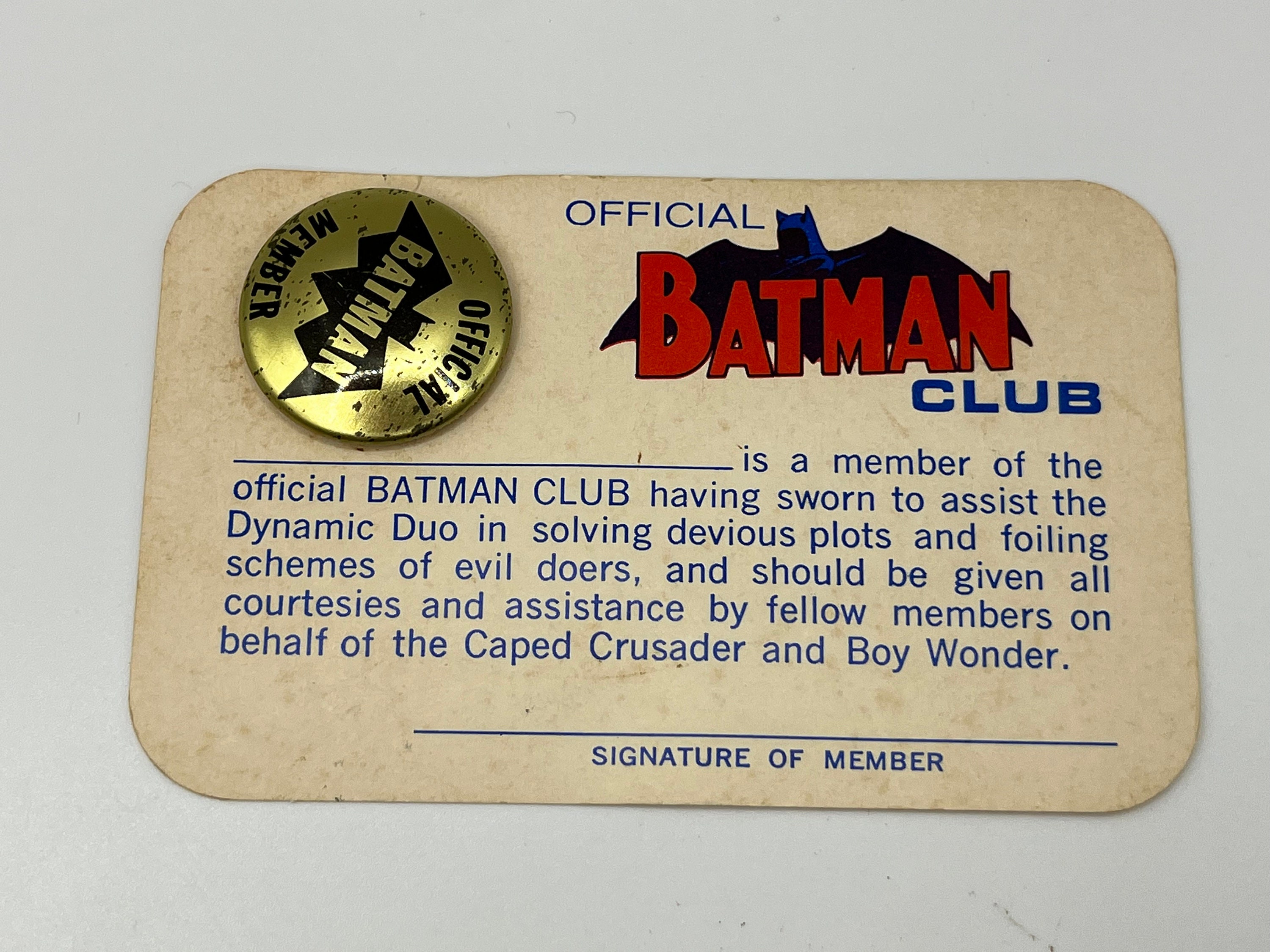 Official Batman Club Membership Pin - Etsy Finland