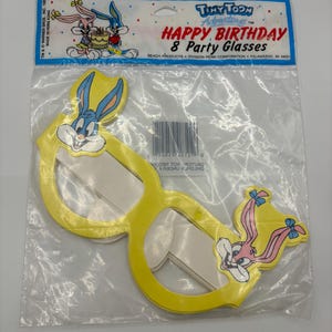 Vintage 1989 TinyToon Adventures Birthday Party Gläser - VERSICHERT