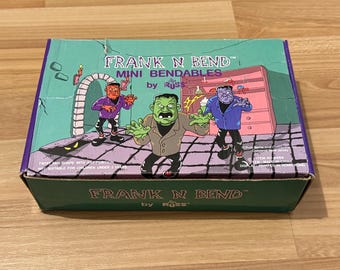 Vintage 1980s Complete Frank N Bend Mini Bendables Store Display Box and Figures