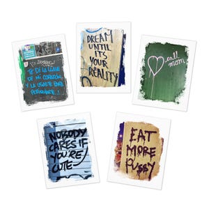 Scenes From New York — Original Photographs NYC Street Tags Cards Set of 5 | Collectible Series | Explicit | Blank Inside