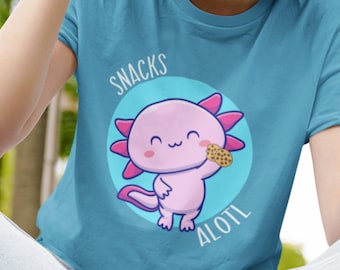 Mexican Salamander Shirt Axolotl Lover Gift Salamander T Shirt Funny Axolotl Tee Cute Axolotl Tshirt Snack Lover T-shirt Anime Axolotl Shirt