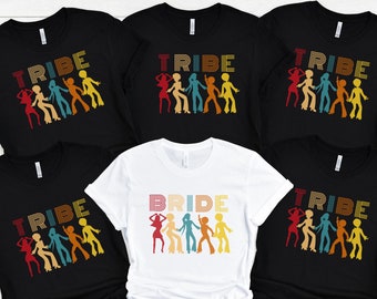 Disco Bachelorette Party Shirt: Groovy 70s Bride & Tribe Tee