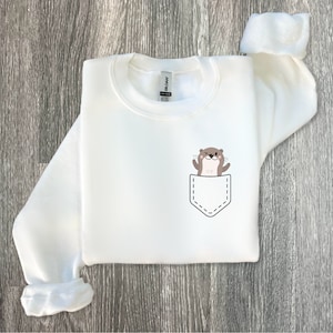 Otter Sweatshirt Otter Gift Sea Otter Sweatshirt Cute Otter Sweatshirt Otter Lover Gift for Her Otter T-shirt Funny Otter Shirt Otter Pocket