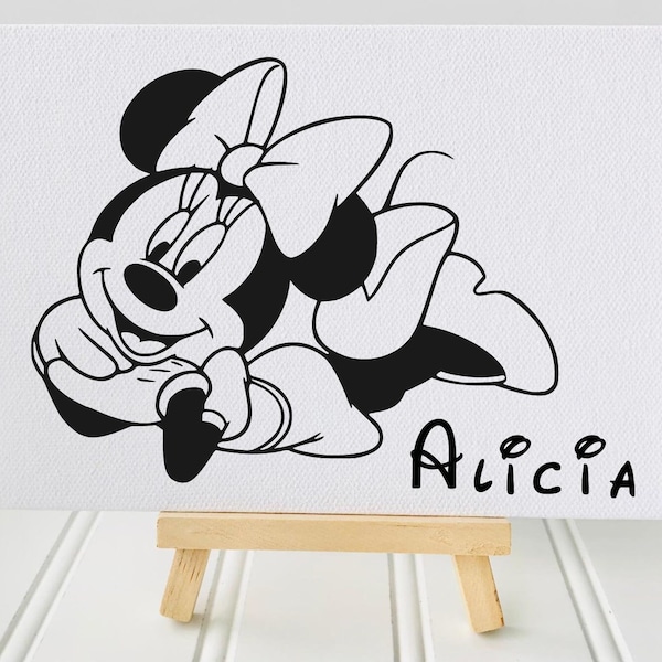 Personalized Canvas Painting Kit | Minnie Pre-Drawn canvas panel | Party activities | Party Favors | Birthday | Kids activities