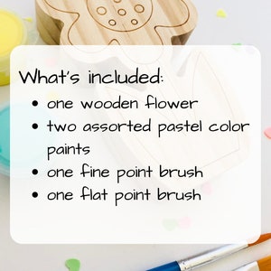 Wood Flower Painting Kit DIY painting kit for kids Birthday Gift image 2