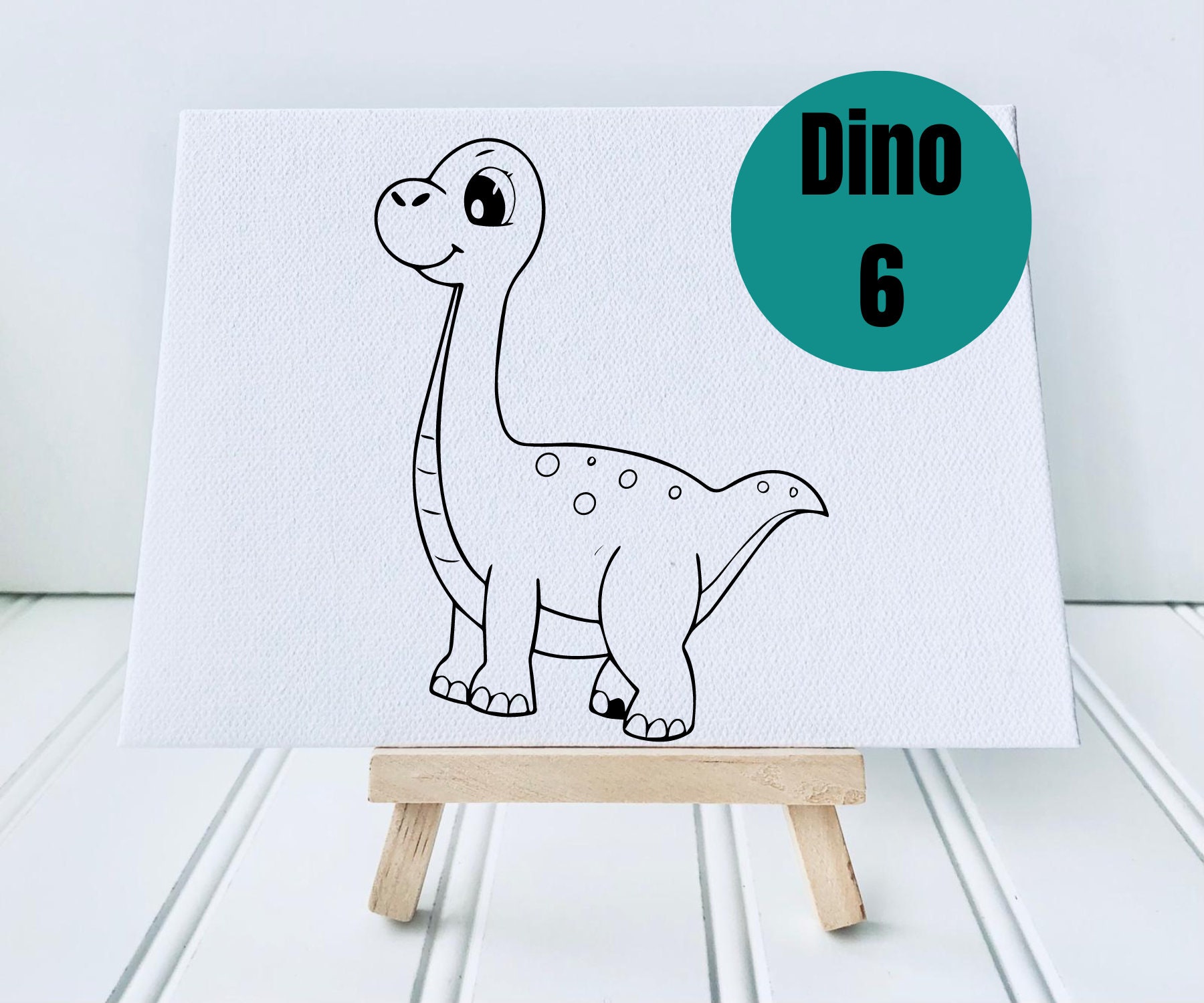 Dinosaur Canvas Painting Kit Pre-drawn Canvas Panel Party Activities ...
