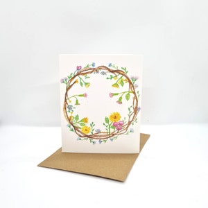 Floral Springtime Greeting Card, Watercolour Art Card, Australian Flora Blank Card,