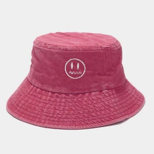 Customized Embroidered Bucket Hat Customized Text Embroidered Bucket Hat Customized Summer Hat Personalized TextLogo Design Retro Bucket Hat