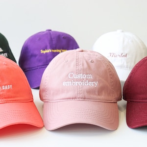 Personalised Vintage Embroidered Cap,Embroidery Logo baseball Hat,Embroidered Text Cap,Sorority Hat,Unisex Baseball Cap,Bachelorette Hats