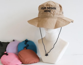 Cappello da pescatore pieghevole con ricamo personalizzato, cappello da esterno, cappello da alpinismo, cappello parasole personalizzato, cappello da campeggio, cappello estivo, cappello parasole da turismo
