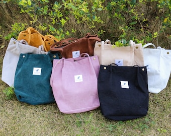 Corduroy tote bag shopping bag eco friendly， modern shopping bags,tote bag, canvas bag, handbag, tote bag