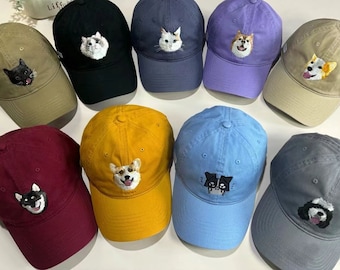 Chapéu bordado personalizado para animais de estimação com foto de animal de estimação Chapéu personalizado para cães Chapéu personalizado para gatos Boné personalizado para animais de estimação Chapéu para cães