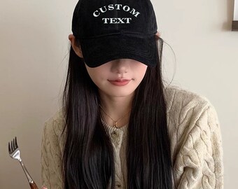 Customized Hat Corduroy Handmade Baseball Hat for Men and Women Winter Corduroy Warm Hat High Quality Soft Top Duck Tongue Hat Gift