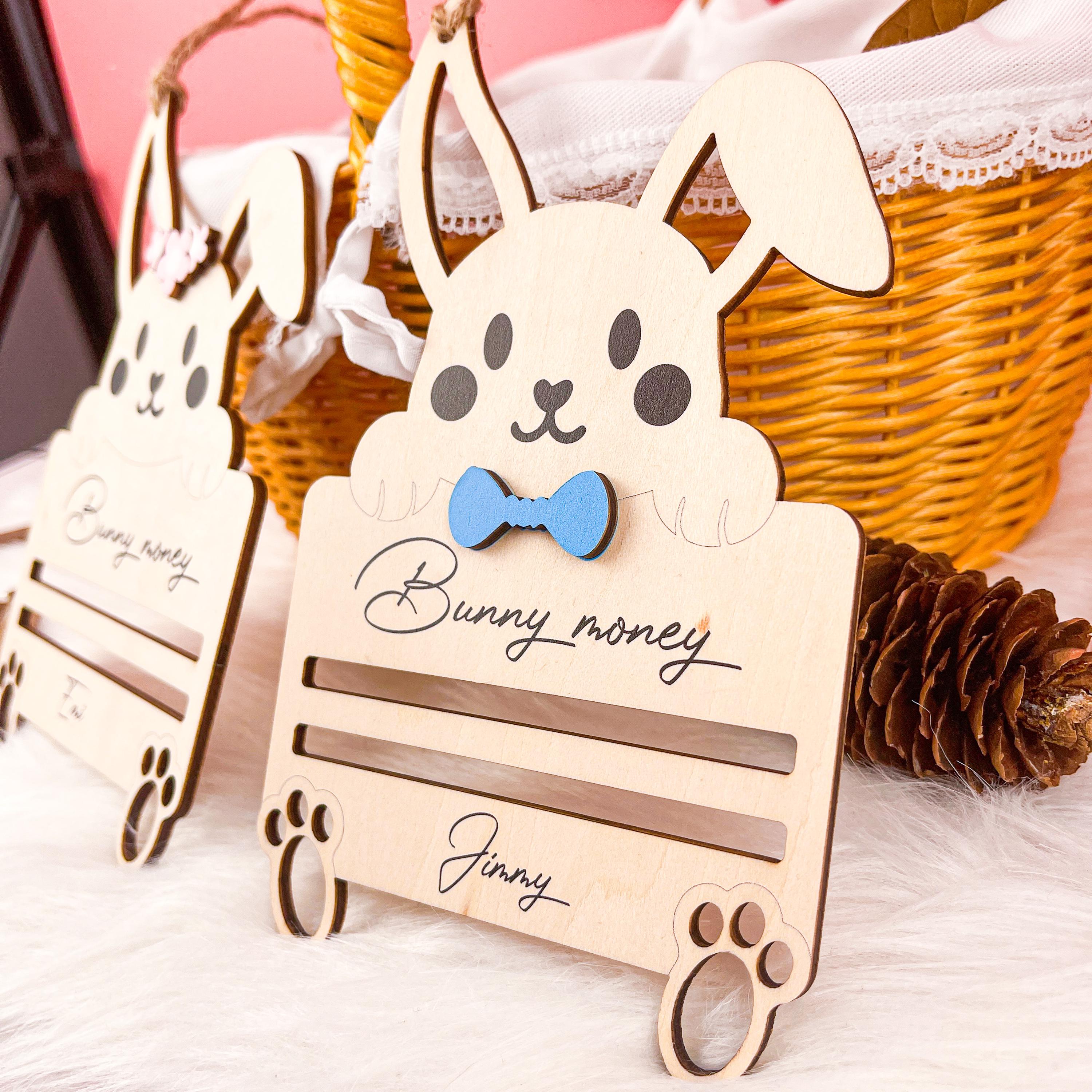 Custom Easter Bunny Money Holder for Kids, Easter Basket Stuffer