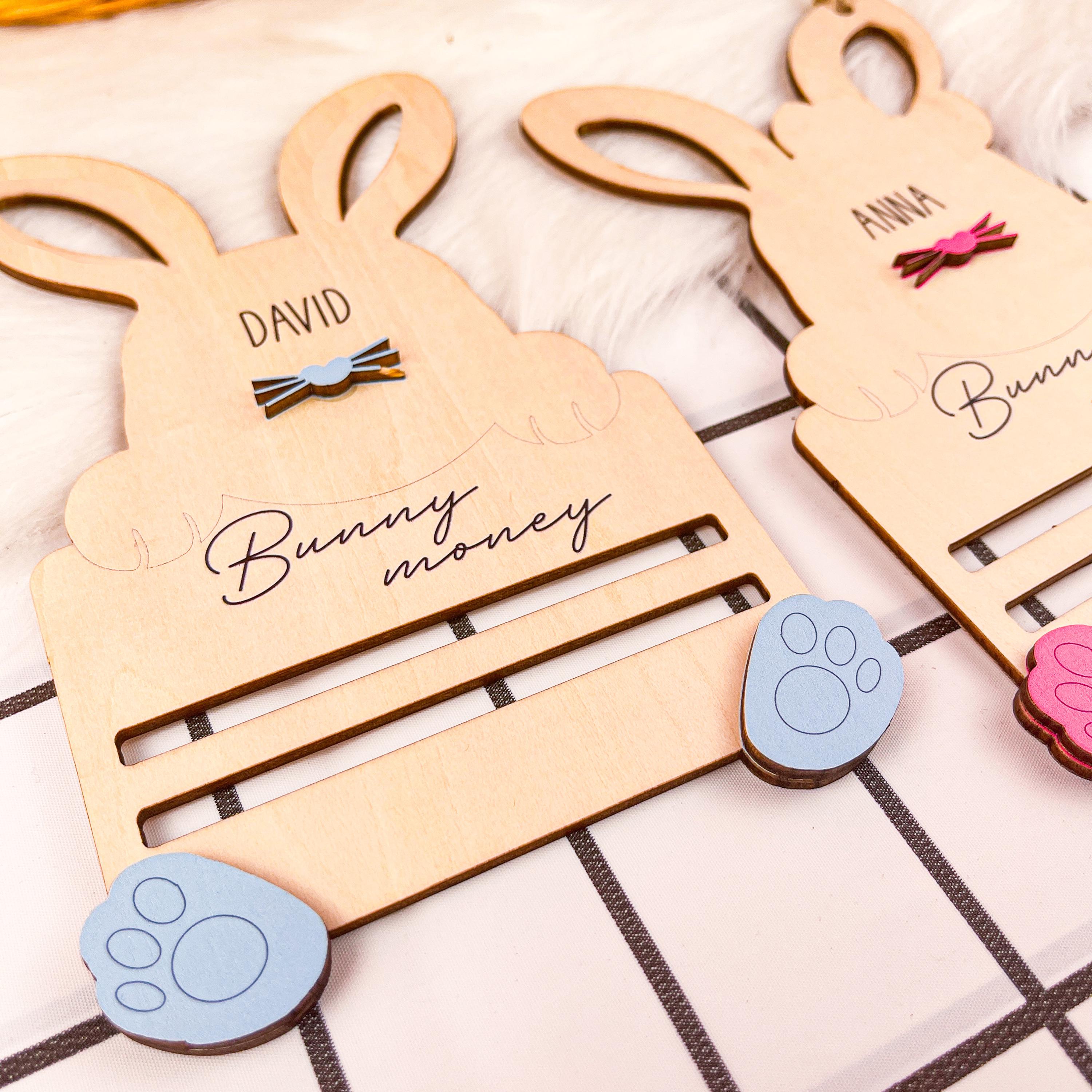 Personalized Bunny Money Holder, Unique Easter Gift for Kids, Easter Basket Stuffer