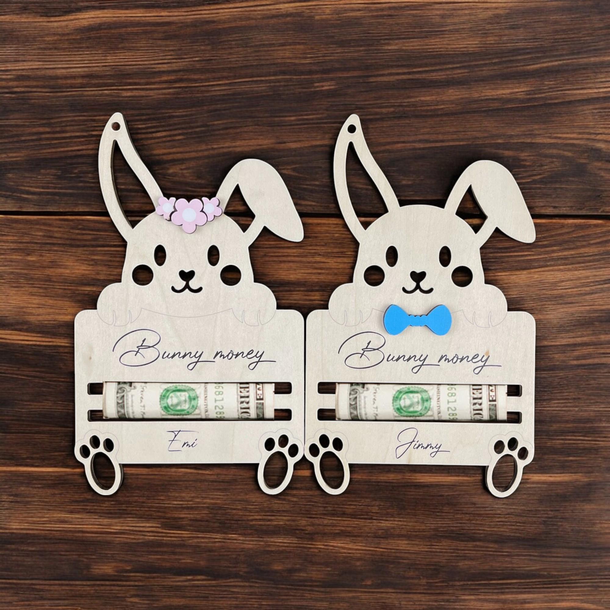 Custom Easter Bunny Money Holder for Kids, Easter Basket Stuffer