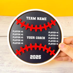 Personalized Baseball Team Coach Gift, Custom Wooden Sign with Team Name & Player Names, End of Season Plaque 2025