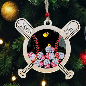 Custom Baseball Christmas Ornament Shaker, Christmas Baseball Team Ornament With Member Name, 2024 4d Shaker Ornament, Christmas Coach Gift