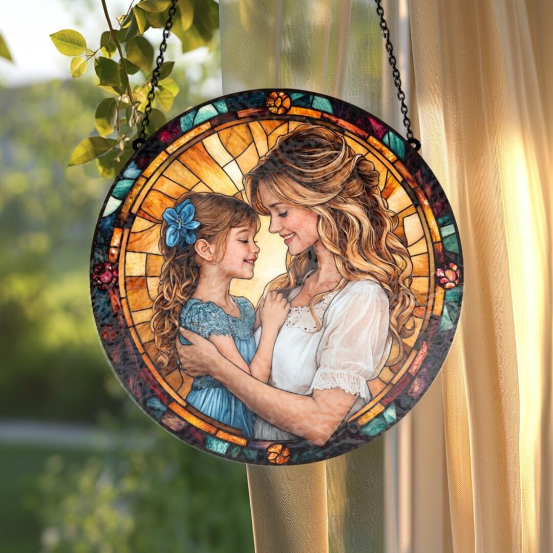 Custom Mothers Day Gift Suncatcher Photo, Personalized Mom and Daughter ...