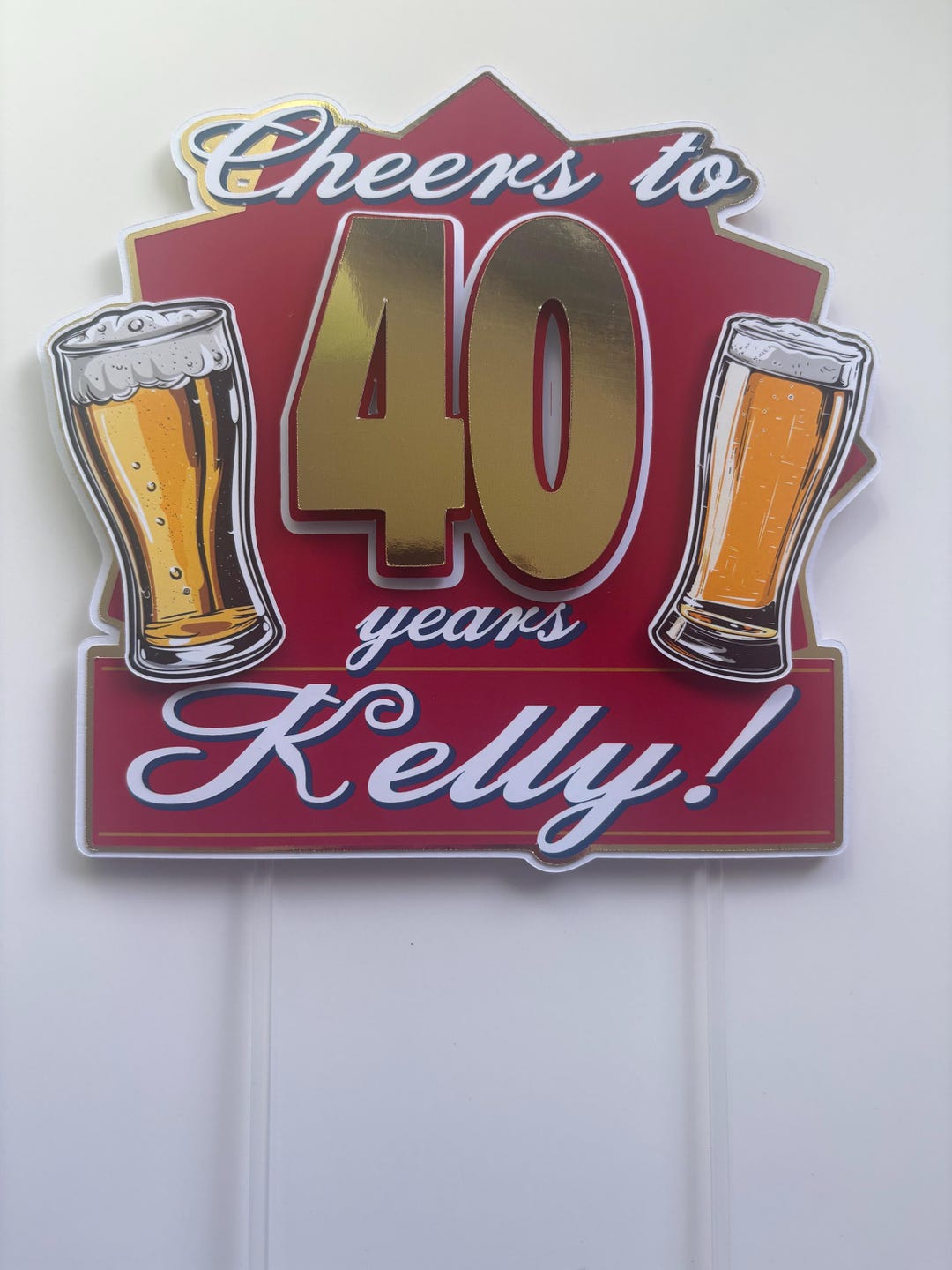 Personalised Beer Cake Topper • Lager Birthday Topper • Pint Glass Cake ...