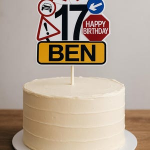 Personalised Learner Driver Cake Topper – Custom Name Cake Decoration, L Plates Party Decor