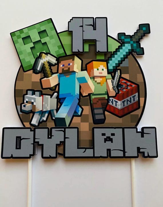 Personalised Gamer Cake Topper –  Birthday – Video Game Party Decoration – Custom Name & Age