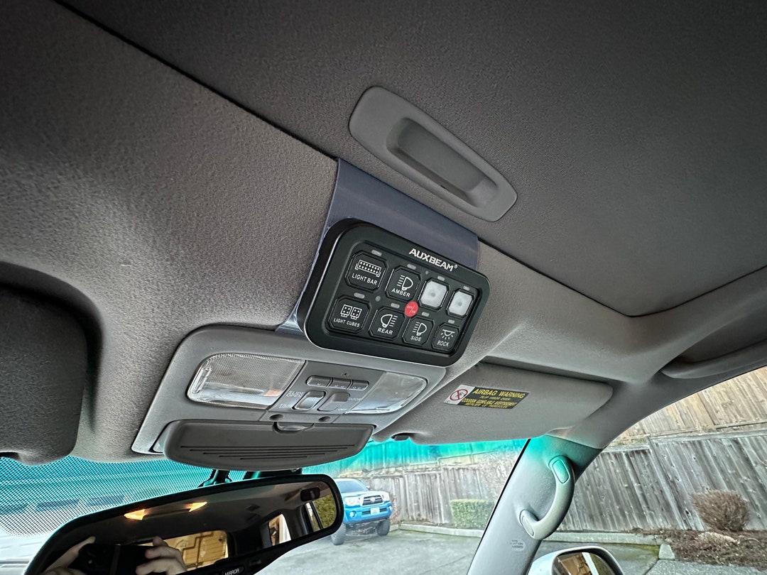 Auxbeam 8 Gang Switch Panel Custom Mount - Lexus GX470 3D Printed
