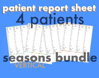 4 Patient Report Sheet/Brain Digital Download. Vertical 4 Season Bundle (winter/spring/summer/fall).