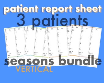3 Patient Report Sheet/Brain Digital Download. Vertical 4 Season Bundle (winter/spring/summer/fall).