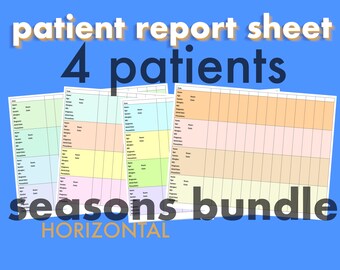 4 Patient Report Sheet/Brain Digital Download. 4 Season Bundle (winter/spring/summer/fall).
