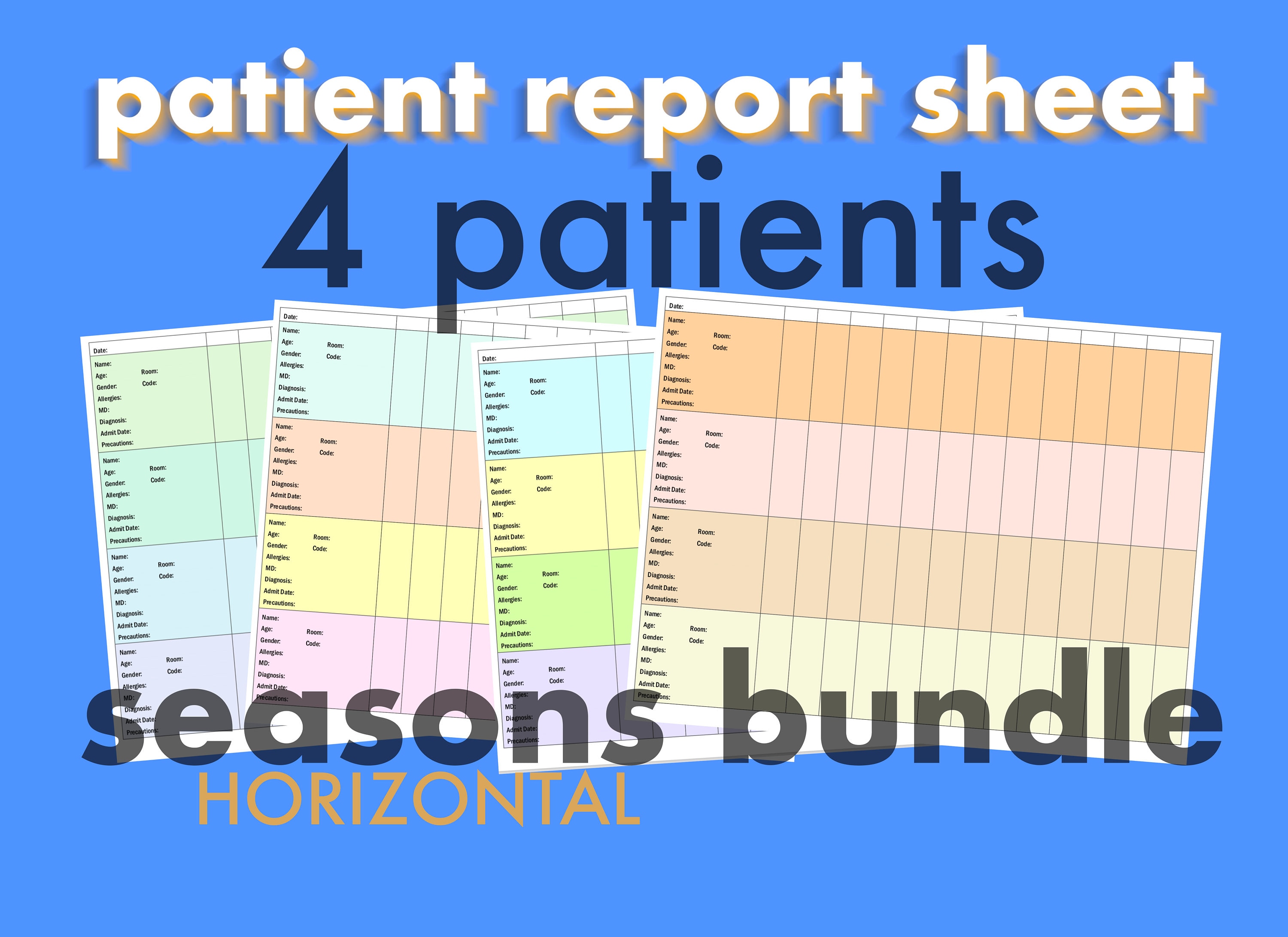 Four Patient Worksheet.pdf 4 Patient Report Sheet/brain Digital Download. 4 Season Bundle (winter ...