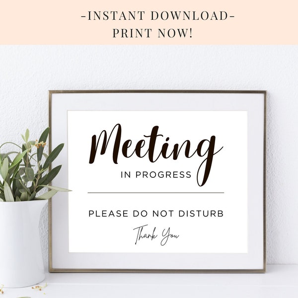Meeting in Progress Sign Etsy
