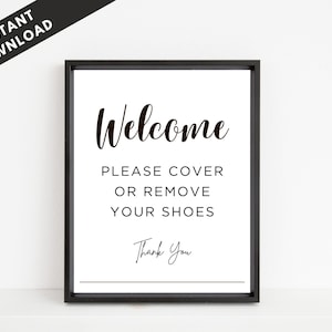 Simple Remove Shoes Sign, Remove Shoes Printable, Remove Your Shoes, Take Shoes Off Sign, Cover Shoes Sign for Real Estate
