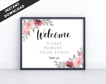 Remove Shoes Sign, Remove Shoes Printable, Remove Your Shoes, Take Shoes Off Sign, Boho Remove Shoes Sign, Wedding Remove Shoes